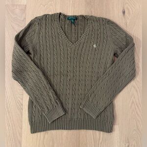 Lauren Ralph Lauren Women’s 100% Cotton Cable Knit Sweater - Size Medium